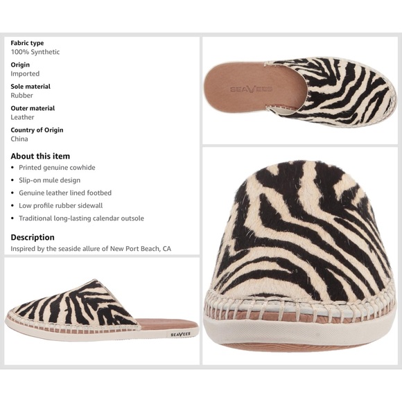 SEAVEES Women's Lido Slide Mule Size 10 New without Box - Picture 6 of 6